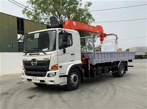 Xe tải hino gắn cẩu 5 tấn 6 đốt - gắn rỏ nâng